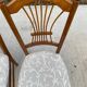 6 vintage dining room chairs in solid wood and gray fabric