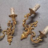 2 antique gold wall lights