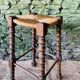 High wooden turned stool