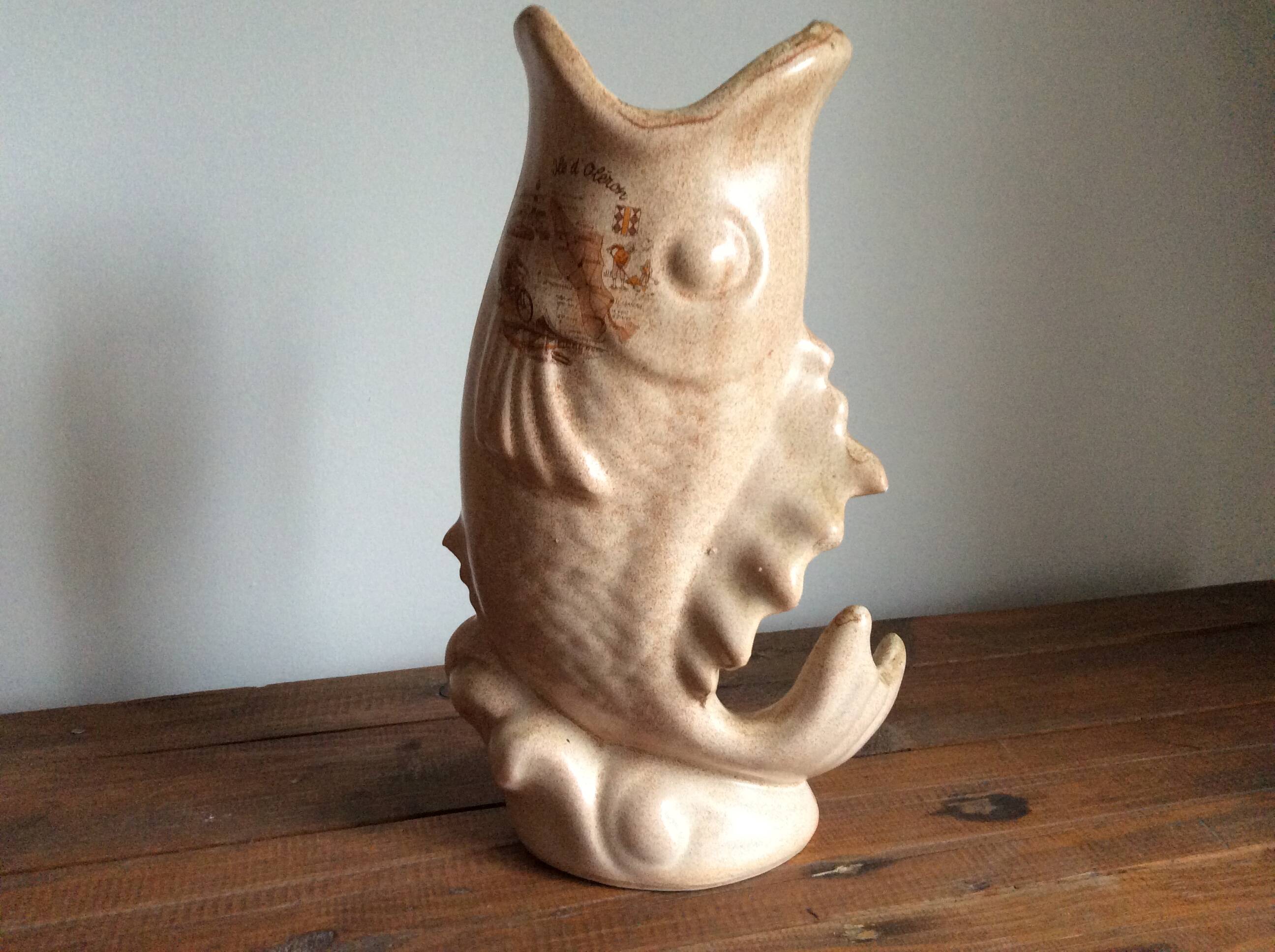 Stoneware fish vase