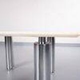 Wolfgang C.R. Mezger Marble on steel coffee table 1980s