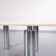 Wolfgang C.R. Mezger Marble on steel coffee table 1980s