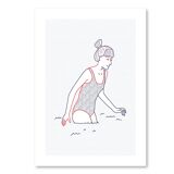 Illustration A4 naiade no. 1/8 bretagne baigneuse mer
