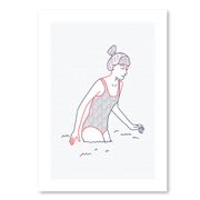 Illustration A4 naiade no. 1/8 bretagne baigneuse mer