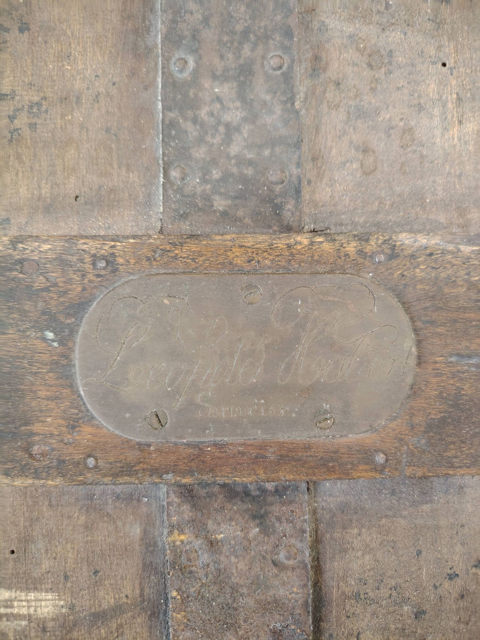 Large Vintage Travel Trunk - Locksmith Léopold Habert – 1920