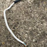 Pair of white and opaline metal wall lights