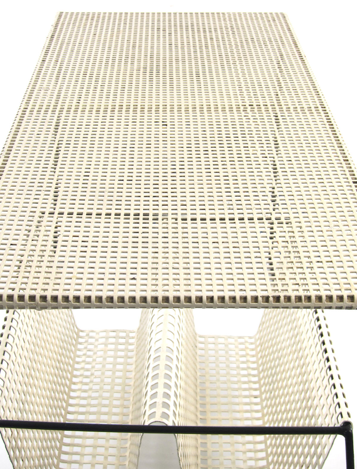 Large Mathieu Mategot style white and black vintage 60s table