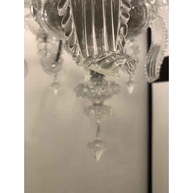 Transparent Murano Style Glass Chandelier