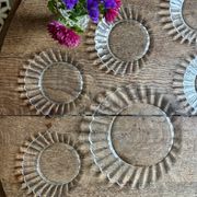 Vintage dessert service in clear glass