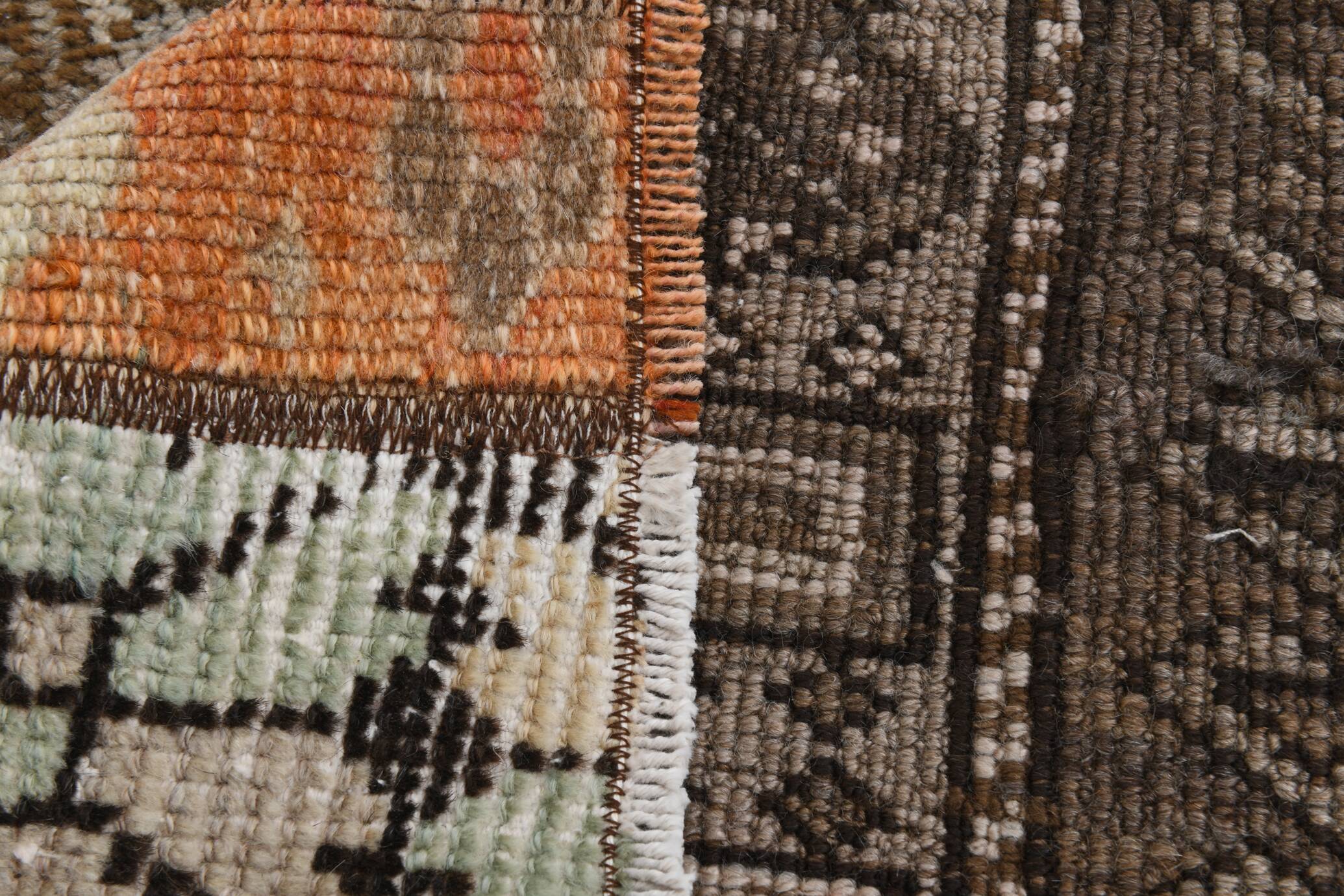 2x11 Brown & Orange Soft Vintage Runner Rug, 64x332Cm SK21437