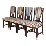 Set of 4 Art Deco Amsterdam School ‘t Woonhuys Dining Chairs The Netherland