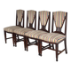 Lot de 4 chaises de salle à manger Art Déco 't Woonhuys de l'école d'Amsterdam Pays-Bas