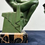 Art Deco Sculptural Bookends by Max Le Verrier, Paris, France, 1925, Set of 2