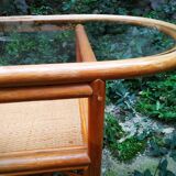 Table en verre et rotin