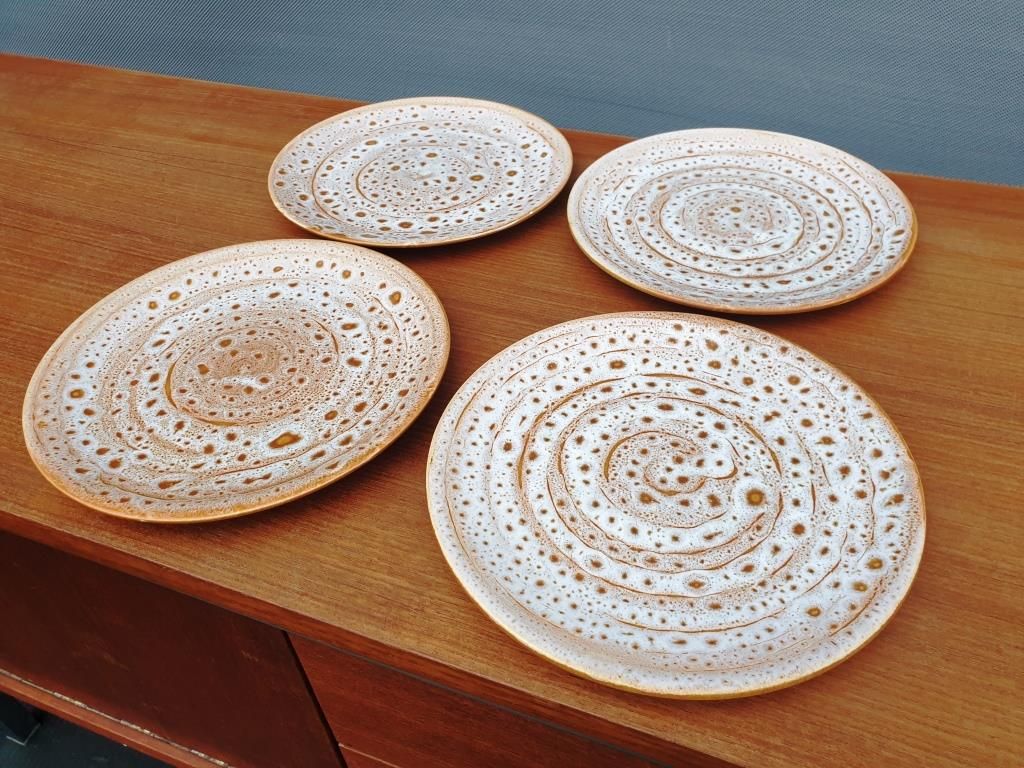 Set 4 flat plates Falcon vintage Niderviller special Pancakes