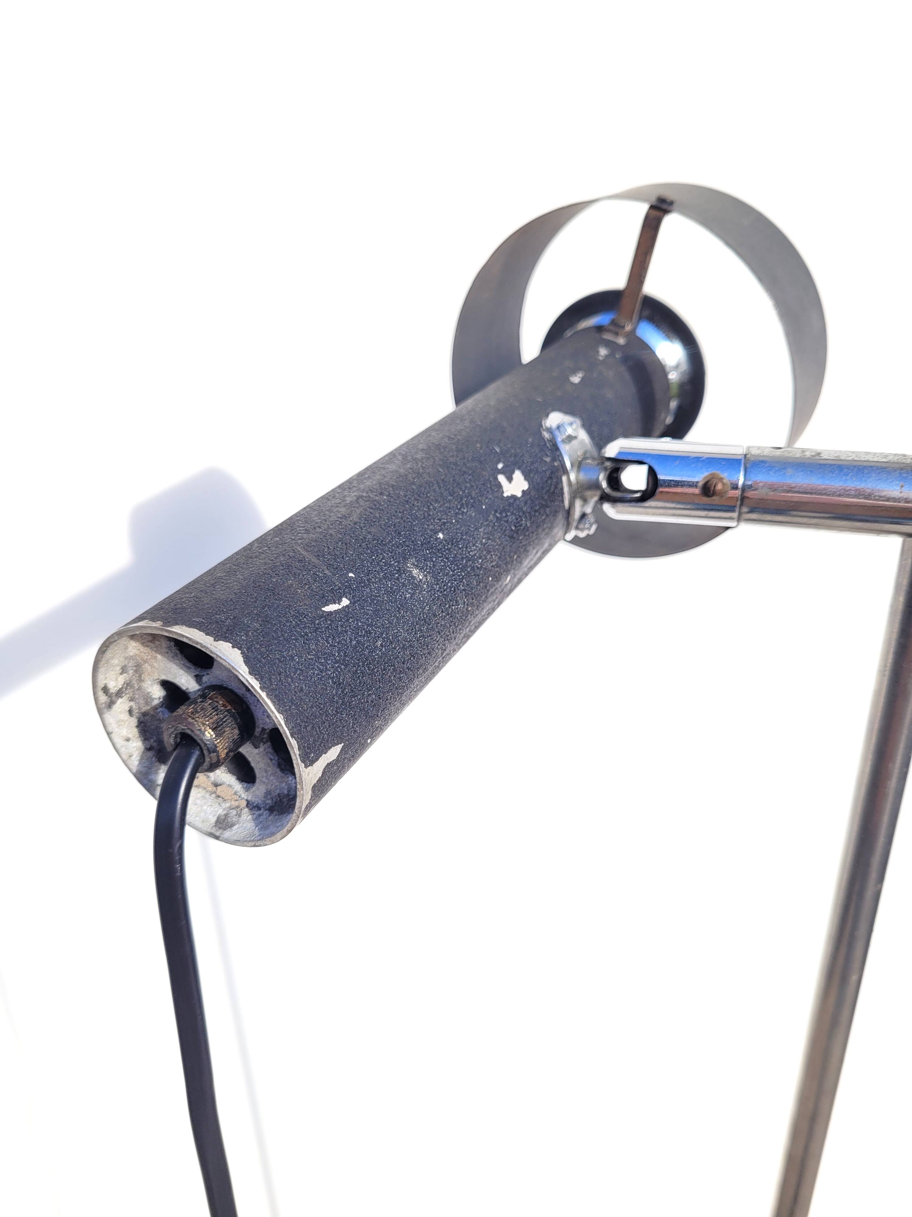 Lampadaire lampe spot vintage noir vers 1960