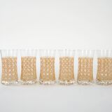 Set of six glasses, Italian design, 1960s, manufactured in Italy