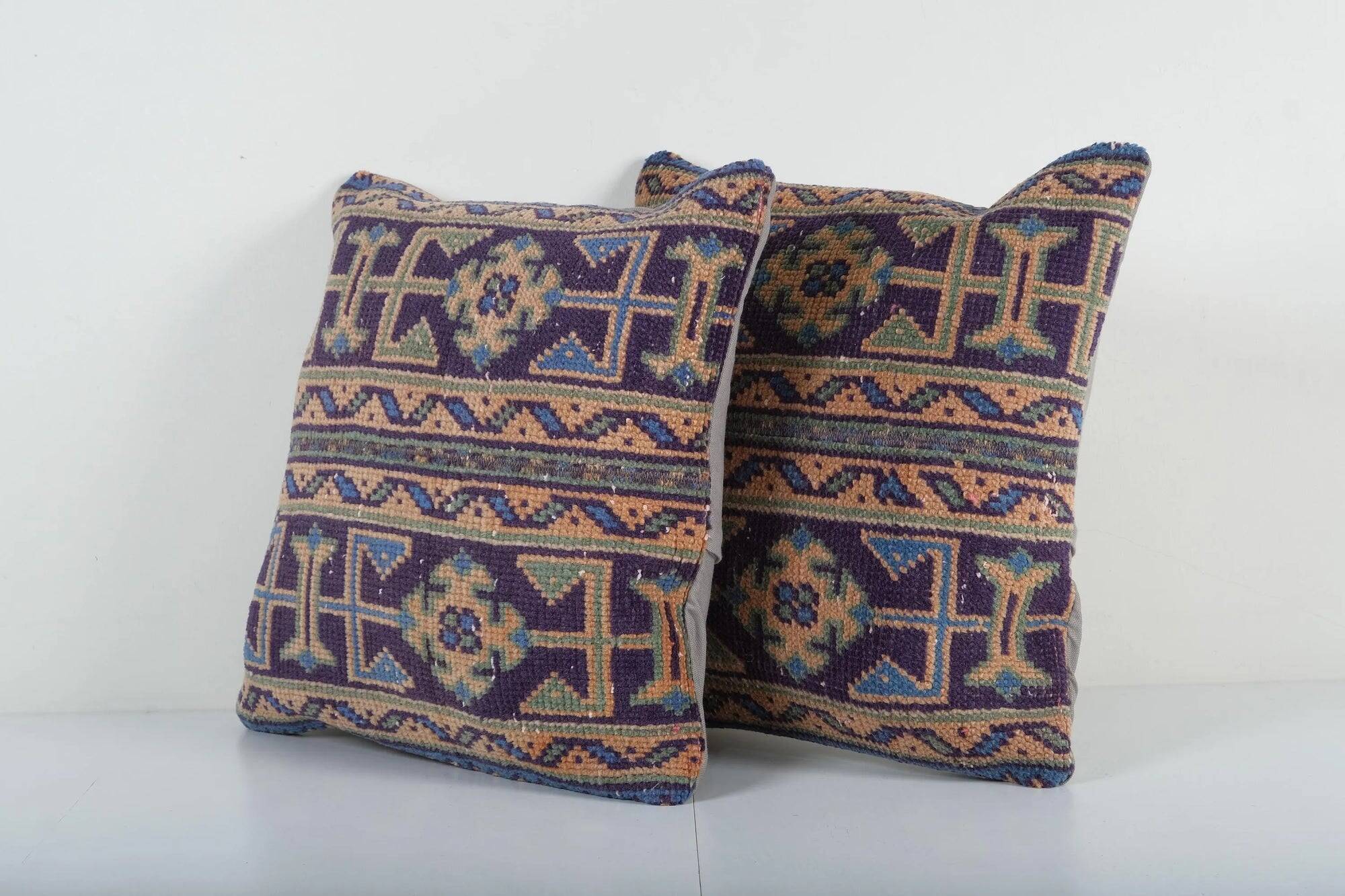Set of 2 vintage Turkish cushion covers 51x51 cm