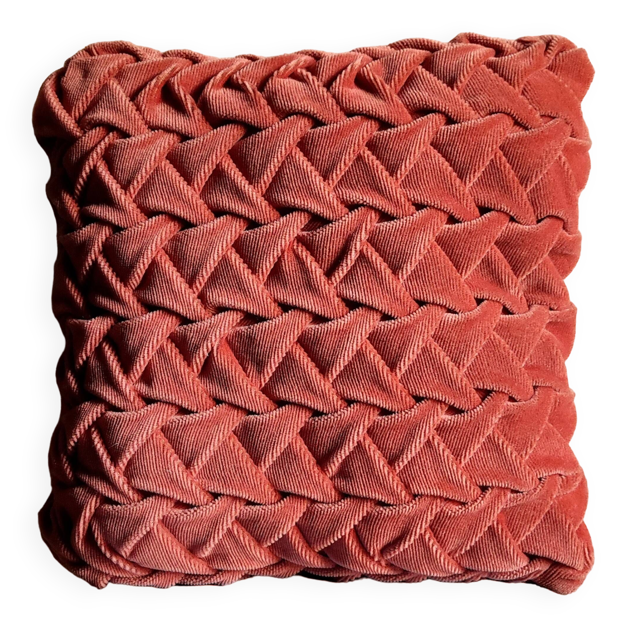 Pleated draped velvet cushion