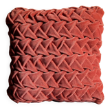Pleated draped velvet cushion