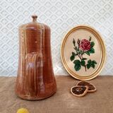 Coffee maker, stoneware decanter signed
