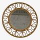 1950s round mirror in bamboo and rattan
