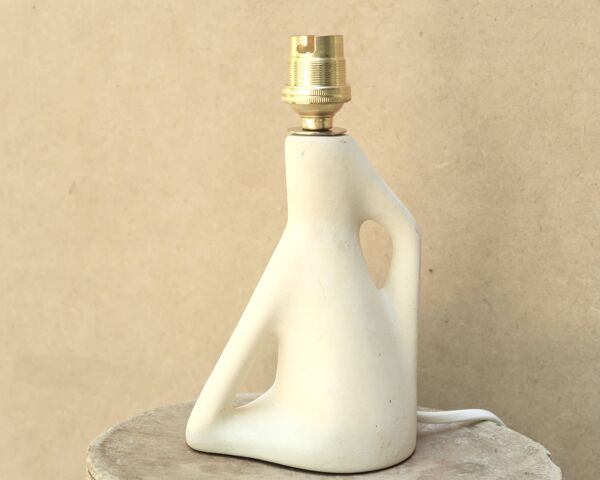 Lampe anthropomorphe en céramique blanche, années 50