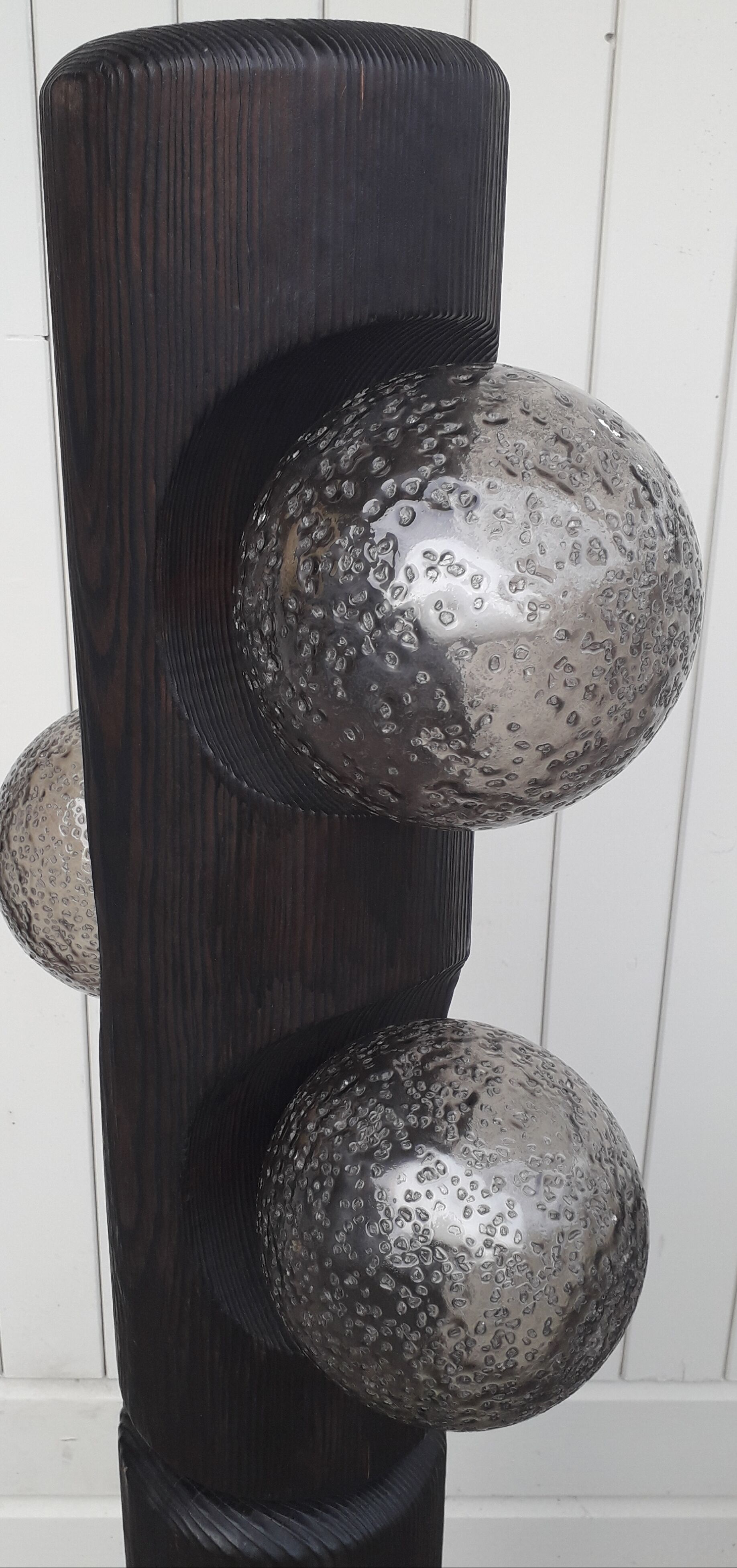 Lampadaire en bois de Temde Leuchten 1970