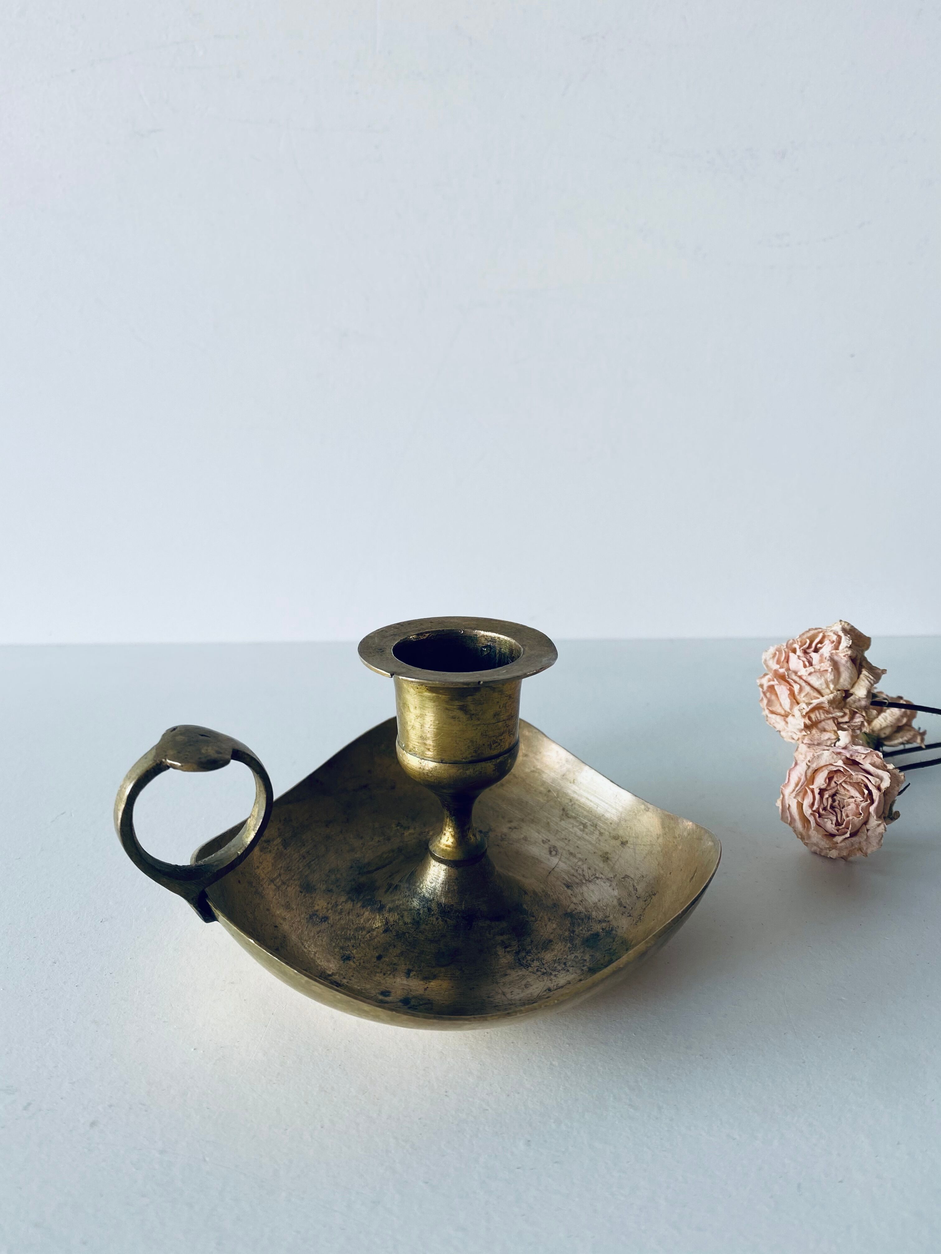 Old brass candlestick