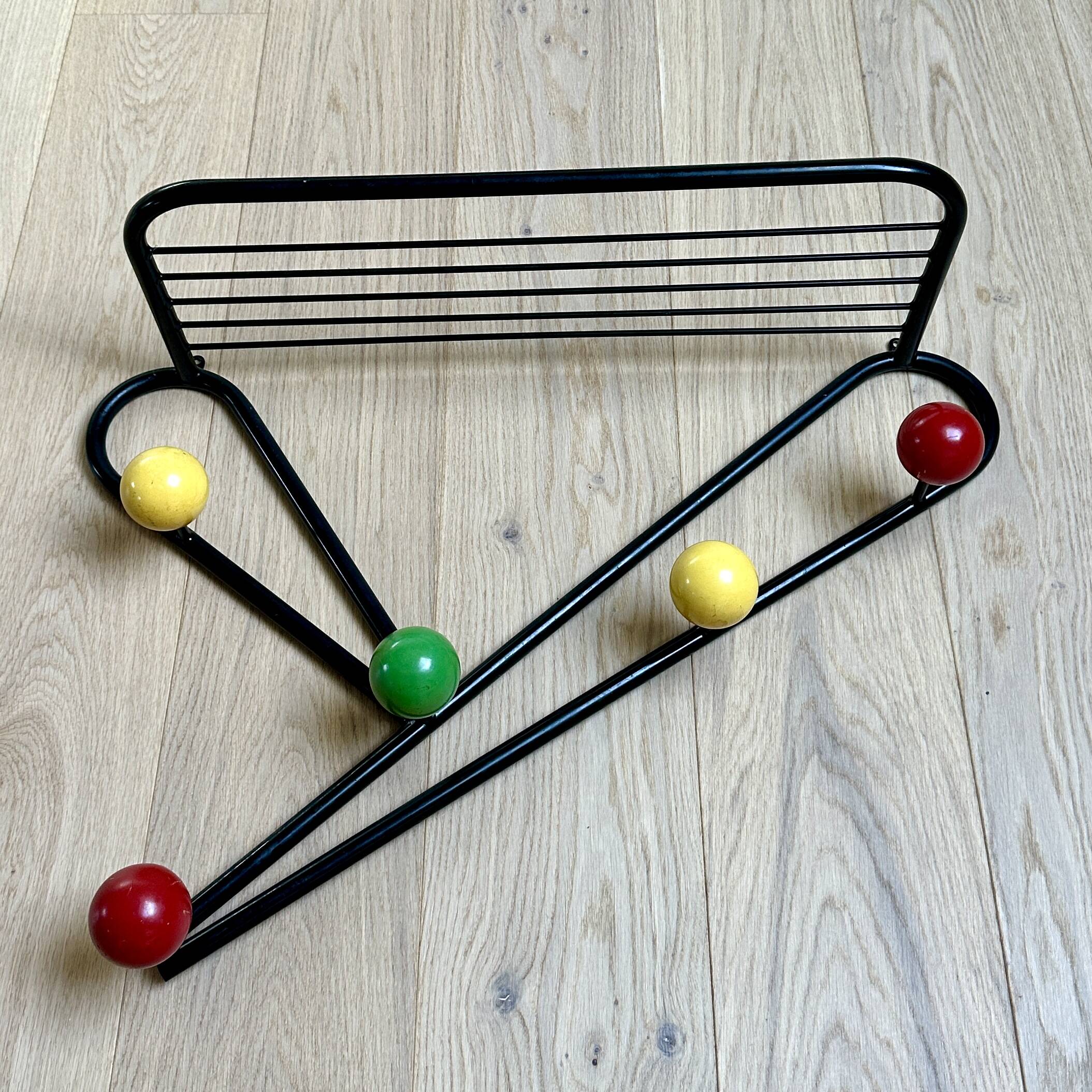 Vintage wall coat rack  France 1950s