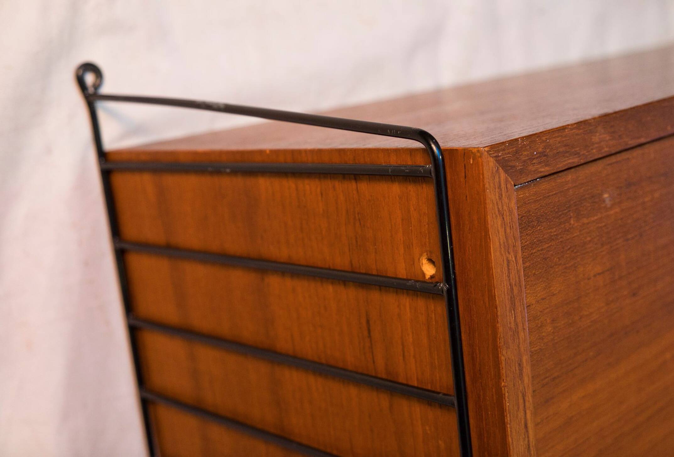 Recipient teak shelf - magazine holder by Kajsa - Nils "Nisse" Strinning for String 1960s