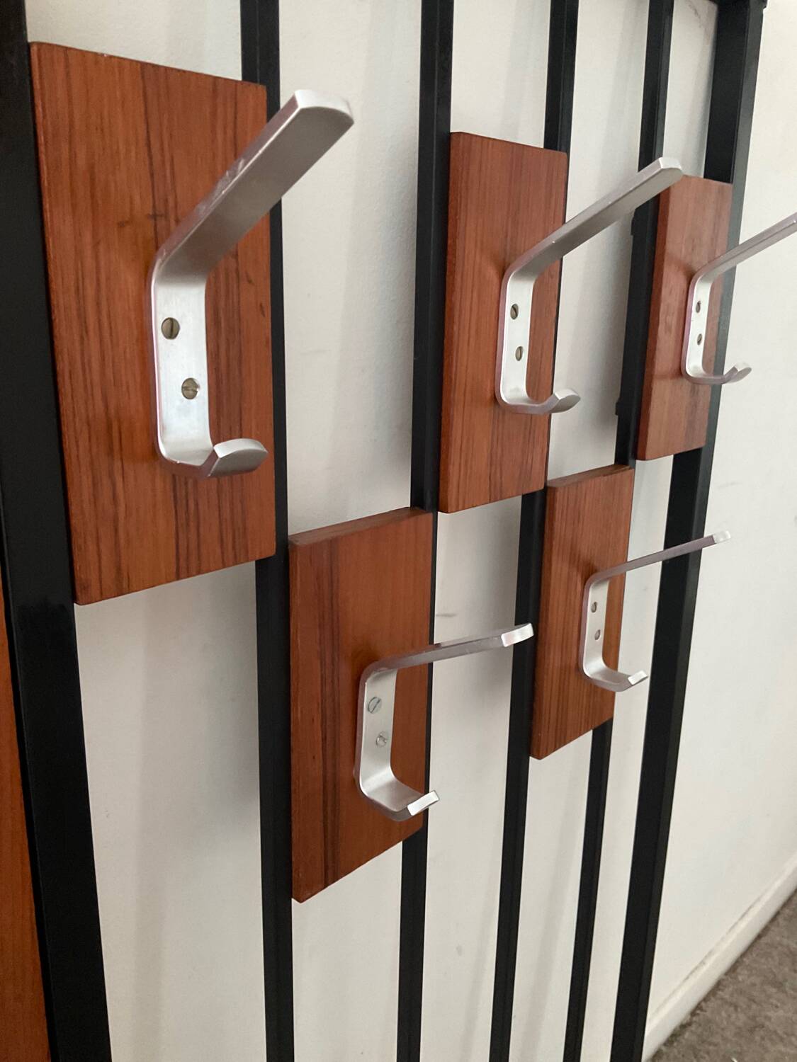 Scandinavian wall-mounted locker from the 60s in teak