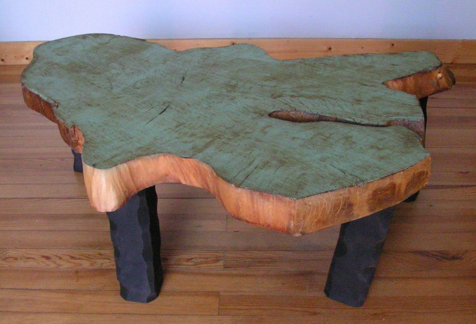 Wood log coffee table