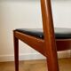 Chaise scandinave en teck et skaï noir