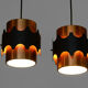 Pair of brass colored pendant lights by Werner Schou for Coronell Electro, Denmark 1960s
