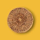 Large vintage wicker basket with lid – circa 1960
