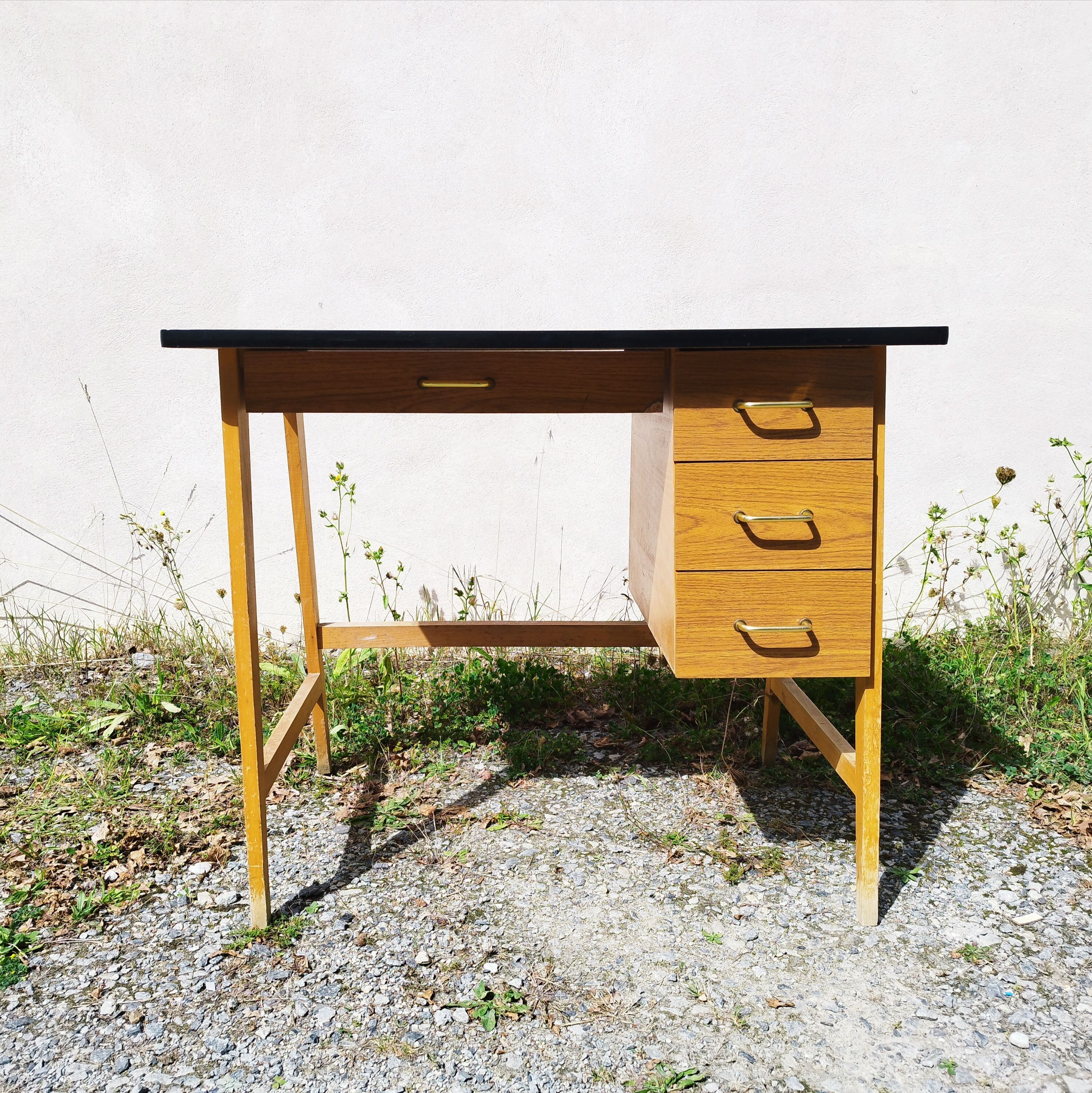 1950s vintage compass foot desk