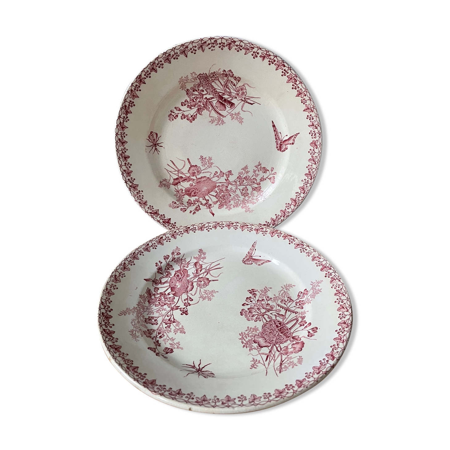 Lot de deux assiettes Terre De Fer, modèle « Moisson » Onnaing