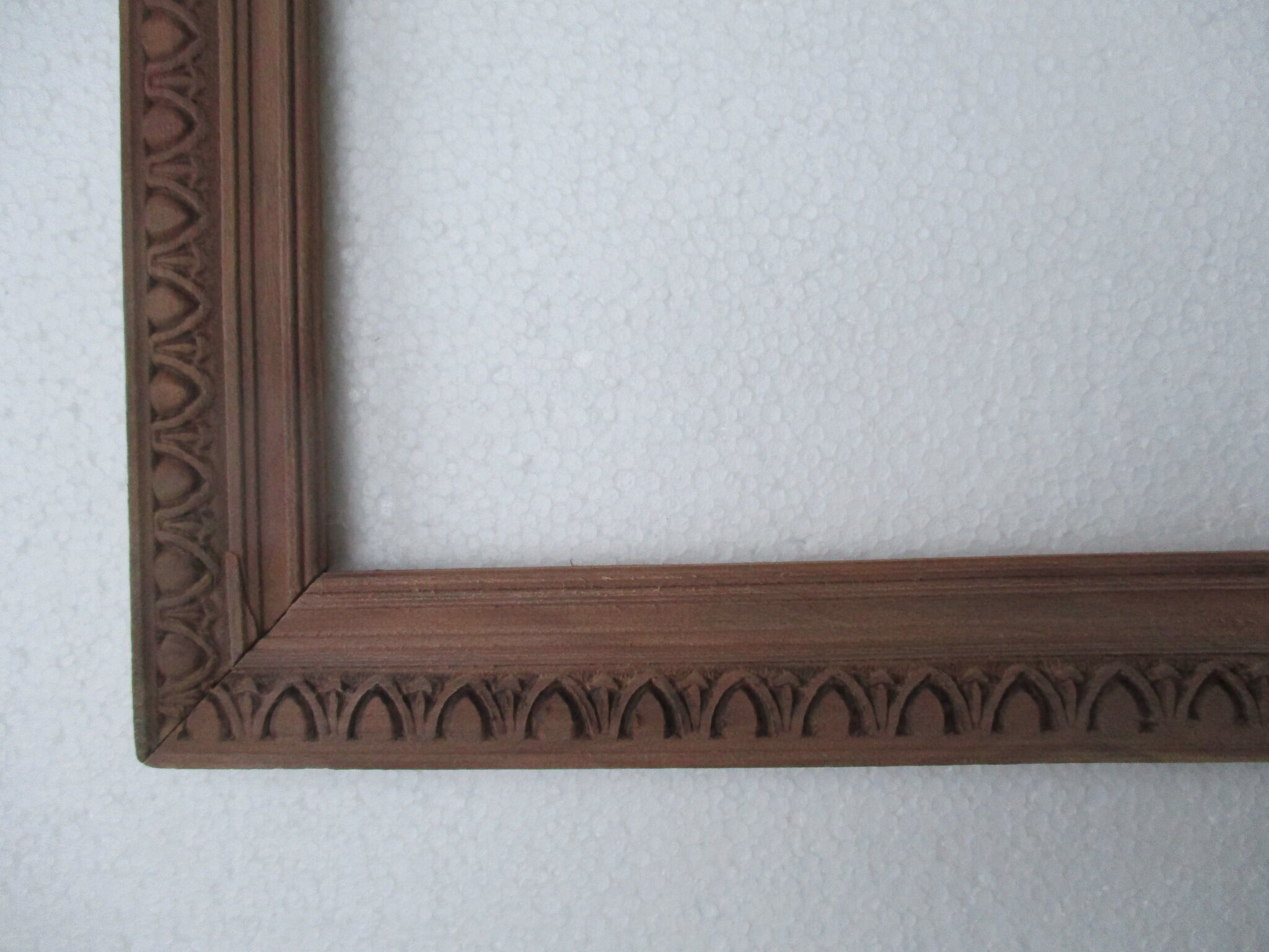 Pair of old wooden frames, oves decoration