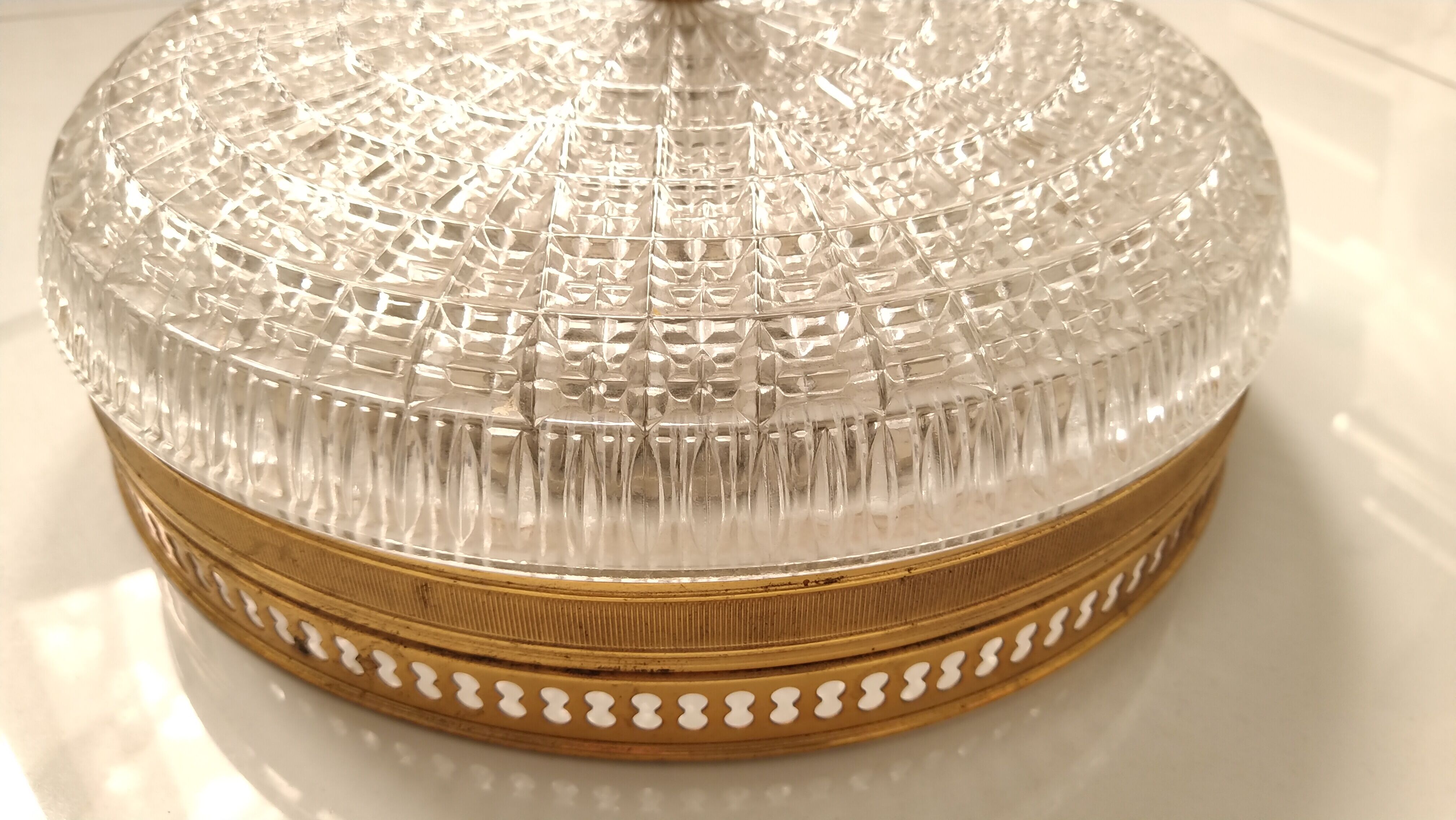 Glass and brass ceiling