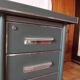 Desk strafor industrial metal covered skai green vintage 1950