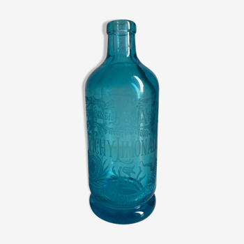 Bouteille en verre bleu ancienne « Vichy limonade »