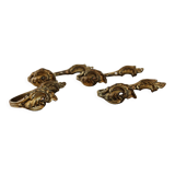Set of 2 pairs of bronze curtain embrases