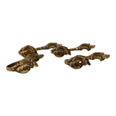 Set of 2 pairs of bronze curtain embrases