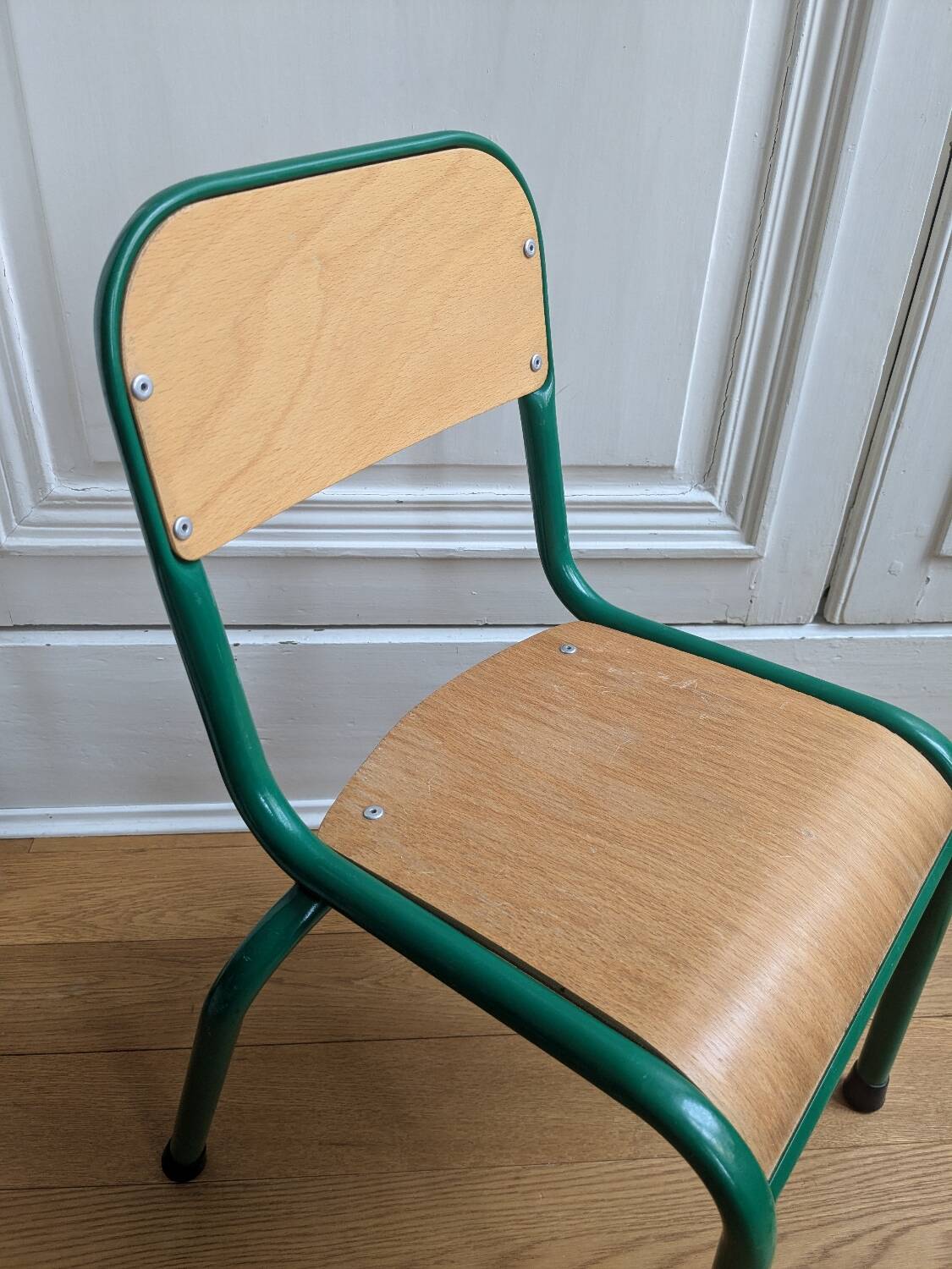 Vintage green school chair