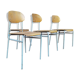 Lot de 4 chaises ecole tchécoslovaque 1950 1960