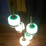 Suspension en verre de Murano vert et blanc de Vistosi Italie 1960