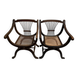 Pair of Dagobert armchair and its canework