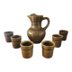 Pichet et 6 gobelets vintage en céramique