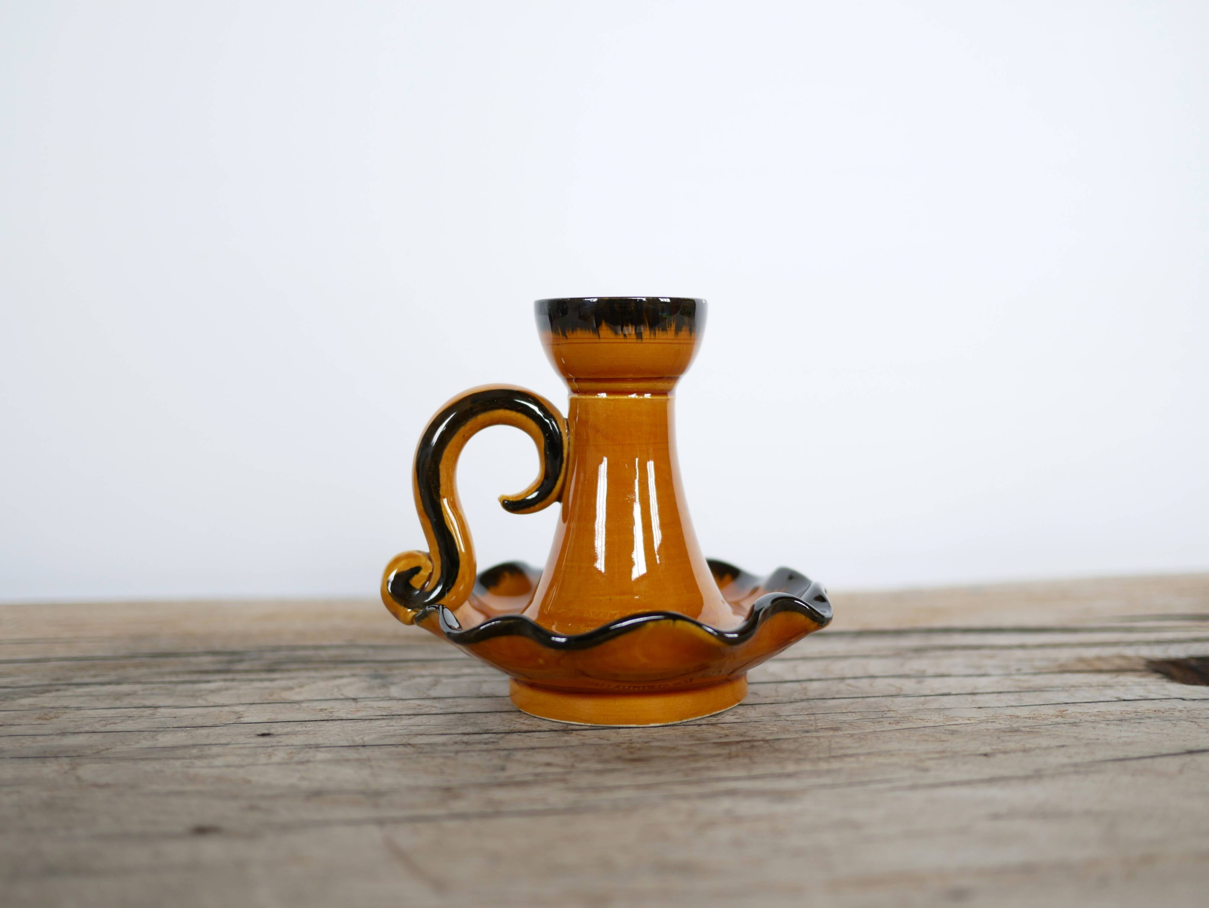 Vintage ceramic candle holder Vallauris